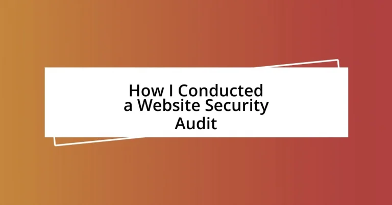 How I Conducted a Website Security Audit