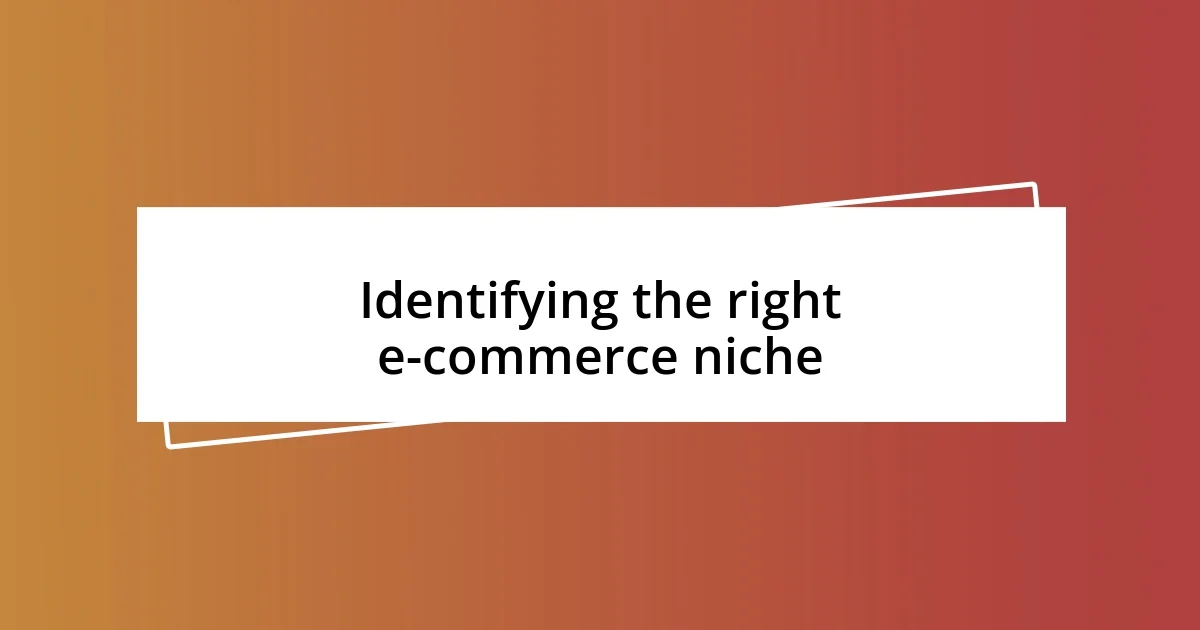 Identifying the right e-commerce niche