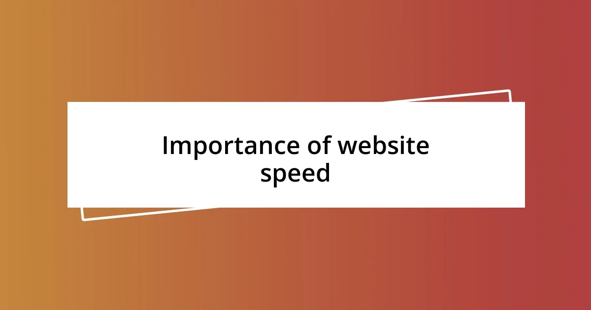 Importance of website speed